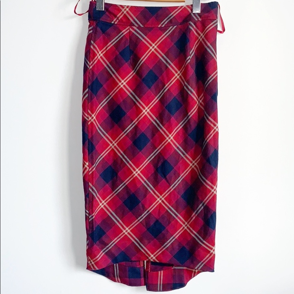 Free people vintage look plaid midi skirt